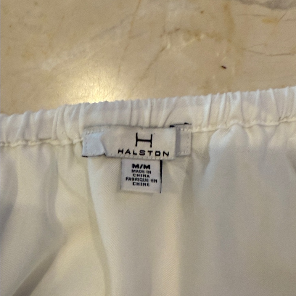Halston Heritage Ruffled Off-Shoulder White Tube Top - Picture 2 of 11